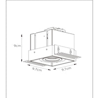 Lucide TRIMLESS recessed spotlight, 1xGU10, square, Sand White, IP20, modern aluminum design