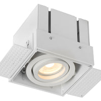 Lucide TRIMLESS recessed spotlight, 1xGU10, square, Sand White, IP20, modern aluminum design