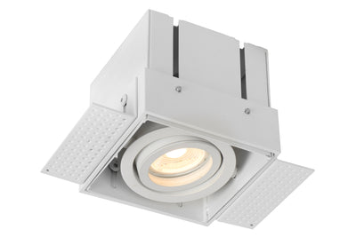 Lucide TRIMLESS indbygget spotlight, 1xGU10, firkantet, Sandhvid, IP20, moderne aluminiumsdesign