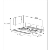 Lucide TRIMLESS indbygget spot 2xGU10 Sort, aluminiumshus, IP20, dæmpbar, 220-240V