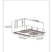 Lucide TRIMLESS recessed spot light 2xGU10, aluminium, tiltable, dimmable, IP20, White, 185x97mm