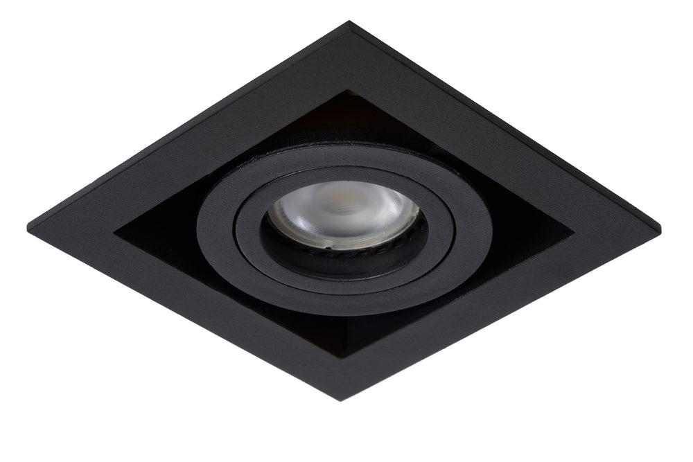Lucide CHIMNEY recessed LED spotlight, 1xGU10, dimmable, 50W max, 220-240V, IP20, Black aluminium