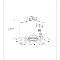 Lucide CHIMNEY indbygget LED-spot, 1xGU10, dæmpbar, maks. 50W, 220-240V, IP20, Sort aluminium