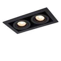 Lucide CHIMNEY recessed spotlight 2xGU10 Sand Black Aluminium IP20 220-240V 205x115mm modern design
