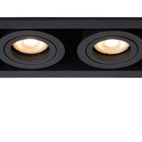 Lucide CHIMNEY recessed spotlight 2xGU10 Sand Black Aluminium IP20 220-240V 205x115mm modern design