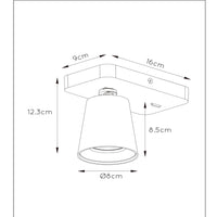 Lucide TURNON LED væglampe Sort/Guld 1x5W GU10 2200K-3000K dim to warm aluminium moderne design IP20