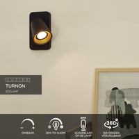 Lucide TURNON LED væglampe Sort/Guld 1x5W GU10 2200K-3000K dim to warm aluminium moderne design IP20