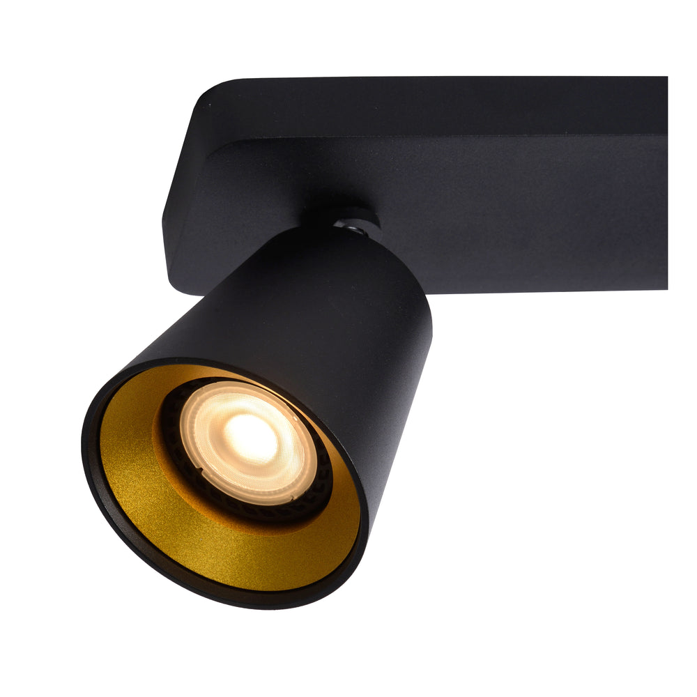 Lucide TURNON LED loftspot, 2x5W GU10, dim to warm 2200K-3000K, Sort Aluminium, IP20