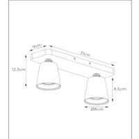 Lucide TURNON LED loftspot, 2x5W GU10, dim to warm 2200K-3000K, Sort Aluminium, IP20