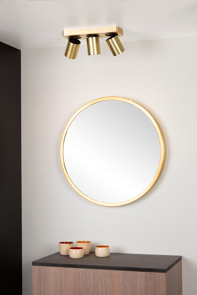 Lucide NIGEL LED loftspot, 3x5W GU10 dim to warm 2200K-3000K, justerbar børstet guldaluminium