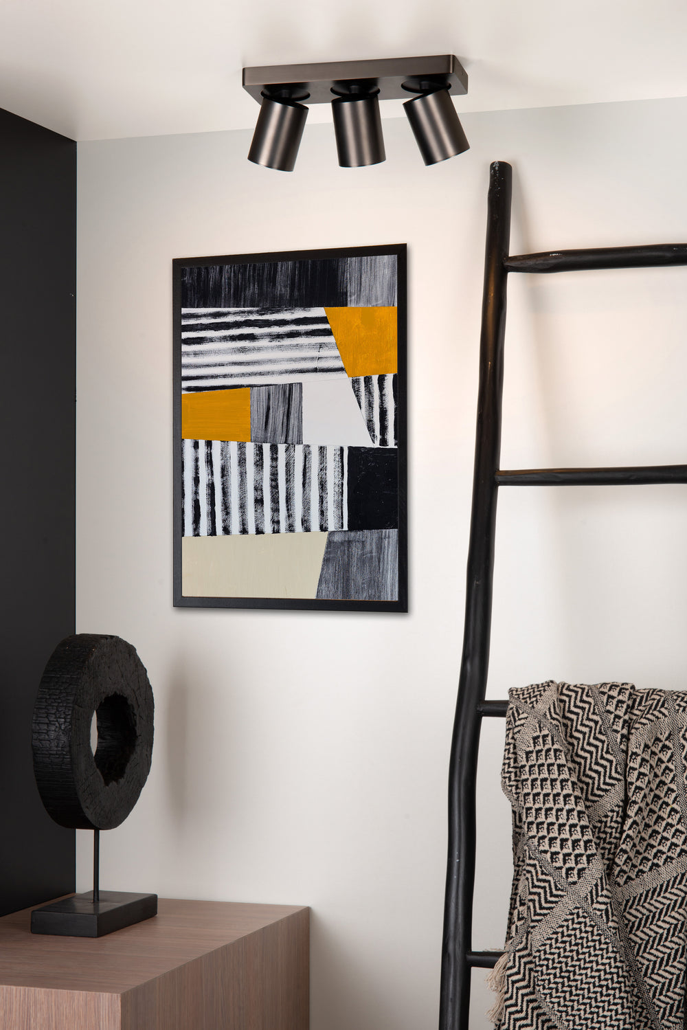 Lucide NIGEL LED loftspot 3x5W GU10 dim to warm 2200K-3000K 960 lumen Antracit IP20 justerbar