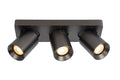 Lucide NIGEL LED loftspot 3x5W GU10 dim to warm 2200K-3000K 960 lumen Antracit IP20 justerbar