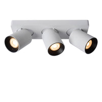 Lucide NIGEL LED loftspot, 3x5W GU10 dim to warm 2200K-3000K, justerbar aluminium Hvid, IP20