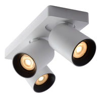 Lucide NIGEL LED loftspot, 3x5W GU10 dim to warm 2200K-3000K, justerbar aluminium Hvid, IP20