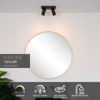 Lucide TAYLOR LED loftspot, 2x5W GU10 dim to warm 2200K-3000K, IP44 badeværelseslampe Sort