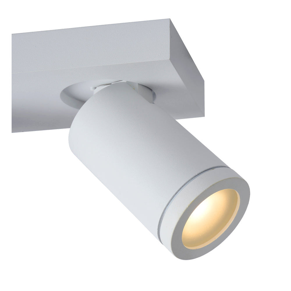 Lucide TAYLOR LED badeværelses loftspot, 2x5W GU10, 2200K-3000K dim to warm, IP44 Sandhvid