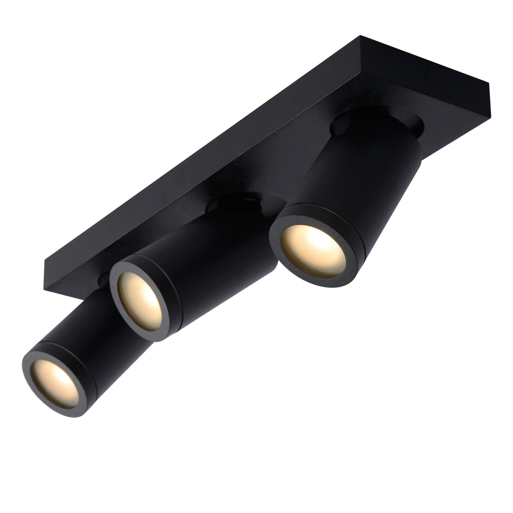 Lucide Taylor LED loftspot til badeværelse, 3x5W GU10 dim to warm 2200K-3000K, IP44, Sand Sort