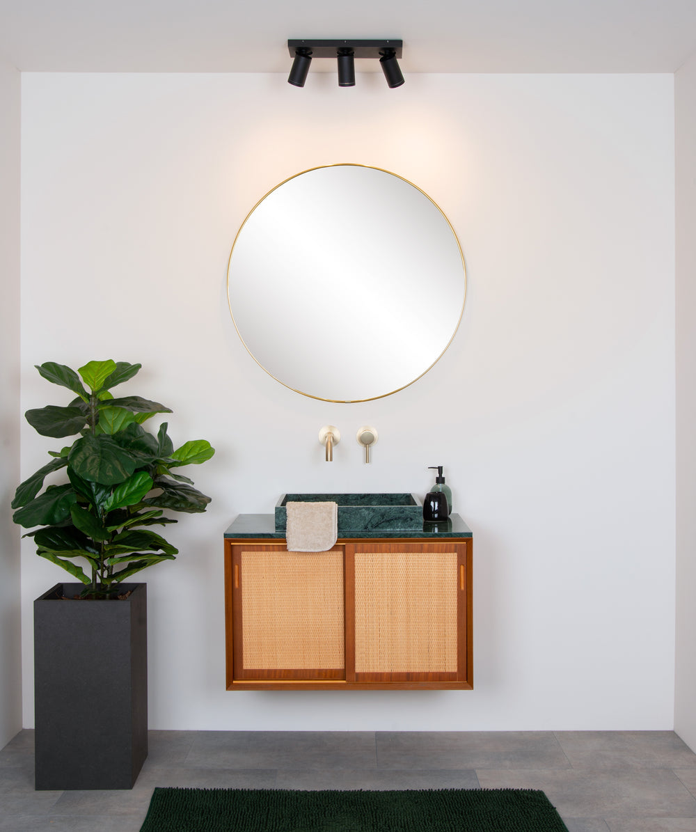 Lucide Taylor LED loftspot til badeværelse, 3x5W GU10 dim to warm 2200K-3000K, IP44, Sand Sort