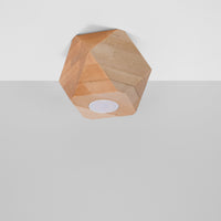 Sollux Lighting plafondspot woody 1 natural wood with LED 220-240V gold/messing
