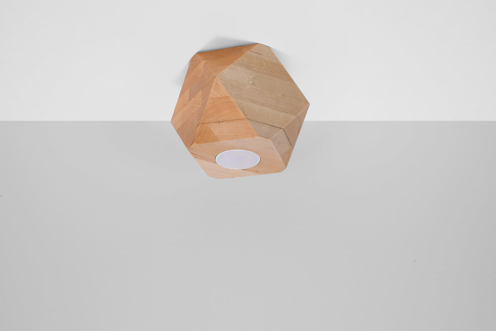 Sollux Lighting plafondspot woody 1 natural wood with LED 220-240V gold/messing