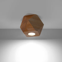 Sollux Lighting plafondspot woody 1 natural wood with LED 220-240V gold/messing