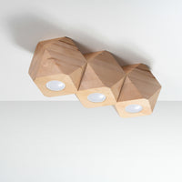 Plafondspot woody 3 natural wood with LED lamp by Sollux Lighting