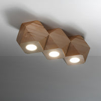 Plafondspot woody 3 natural wood with LED lamp by Sollux Lighting