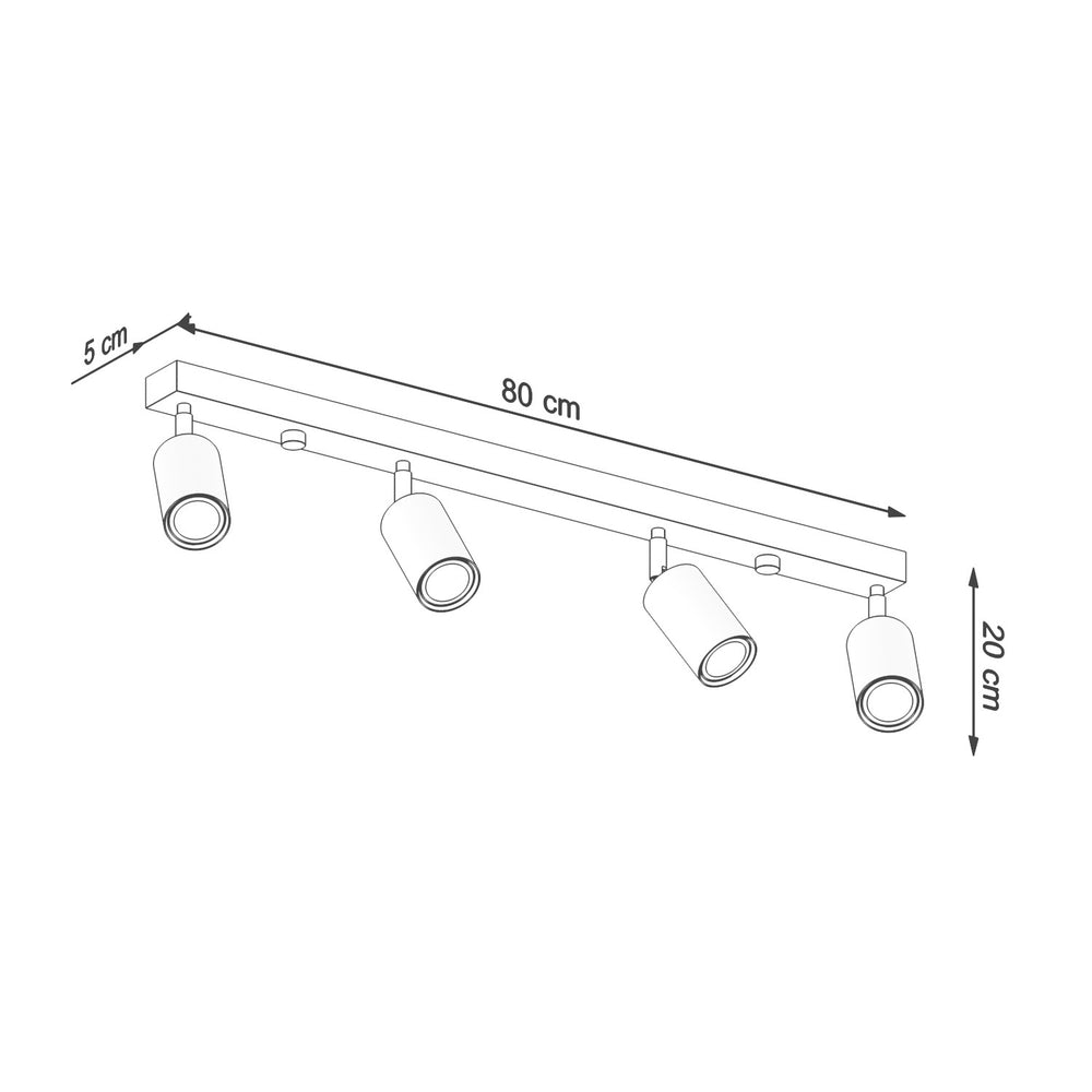 Sollux Lighting plafondspot berg 4 natural wood LED 50W 220-240V IP20