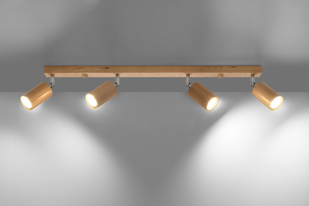 Sollux Lighting plafondspot berg 4 natural wood LED 50W 220-240V IP20