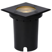 Lucide BILTIN LED ground spot, 1xGU10, IP67, 220-240V, Sand Matt Black, square outdoor recessed light