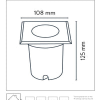 Lucide BILTIN LED ground spot, 1xGU10, IP67, 220-240V, Sand Matt Black, square outdoor recessed light