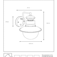 Lucide FIGO væglampe indendørs udendørs rund 215mm E27 fatning IP44 galvaniseret stål sort finish
