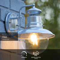 Lucide FIGO væglampe indendørs udendørs rund 215mm E27 fatning IP44 galvaniseret stål sort finish