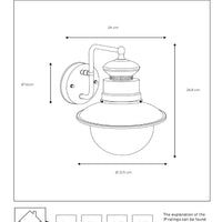 Lucide FIGO udendørs væglampe, rund 215mm, E27 fatning, IP44 Sort stål aluminiumshus