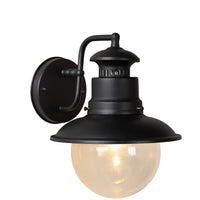 Lucide FIGO udendørs væglampe, rund 215mm, E27 fatning, IP44 Sort stål aluminiumshus