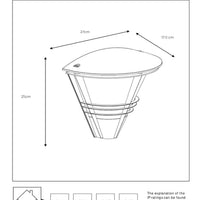 Lucide LIVIA væglampe Sort, moderne aluminium, E27 fatning, maks. 60W, IP44 udendørs indendørs belysning