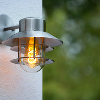 Lucide ZICO væglampe rustfrit stål rund IP44 E27 klassisk indendørs udendørs 220-240V Ø218mm