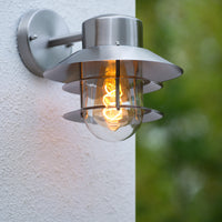 Lucide ZICO væglampe rustfrit stål rund IP44 E27 klassisk indendørs udendørs 220-240V Ø218mm