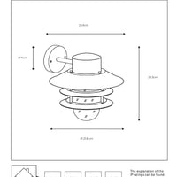 Lucide ZICO væglampe rustfrit stål rund IP44 E27 klassisk indendørs udendørs 220-240V Ø218mm