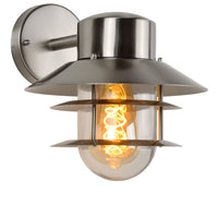 Lucide ZICO væglampe rustfrit stål rund IP44 E27 klassisk indendørs udendørs 220-240V Ø218mm