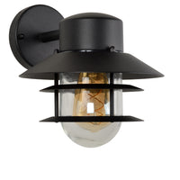 Lucide ZICO væglampe Sort, Udendørs/Indendørs, 1xE27 fatning, maks. 60W, IP44, Rustfrit stål/Aluminium hus