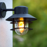 Lucide ZICO væglampe Sort, Udendørs/Indendørs, 1xE27 fatning, maks. 60W, IP44, Rustfrit stål/Aluminium hus