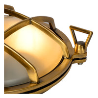 Lucide Dudley wall light indoor outdoor round 220mm E27 40W IP65 matte gold brass retro style