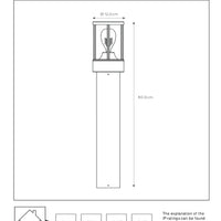 Lucide LORI outdoor LED socket lamp with E27, IP44, day night sensor, 220-240V, 800mm Anthracite