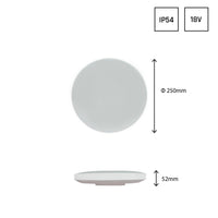 Spectrum LED loftlampe Nymphea IP54 18W 2050 lumen med bevægelses- og tidsplan sensor, valgfri lysfarve