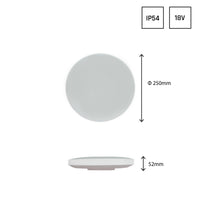 Spectrum LED loftlampe Nymphea IP54 18W 2050 lumen med bevægelses- og tidsplan sensor, valgfri lysfarve
