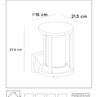 Lucide CADIX Black outdoor wall light, E27 socket, IP65 die-cast aluminum housing, 220-240V modern design