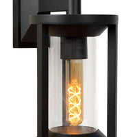 Lucide CADIX Black outdoor wall light, E27 socket, IP65 die-cast aluminum housing, 220-240V modern design