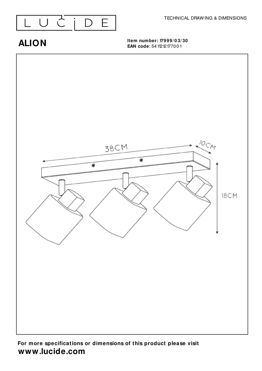 Lucide ALION loftspot 3xE14 Sort, justerbar retro metal indendørsbelysning, IP20, dæmpbar 230V