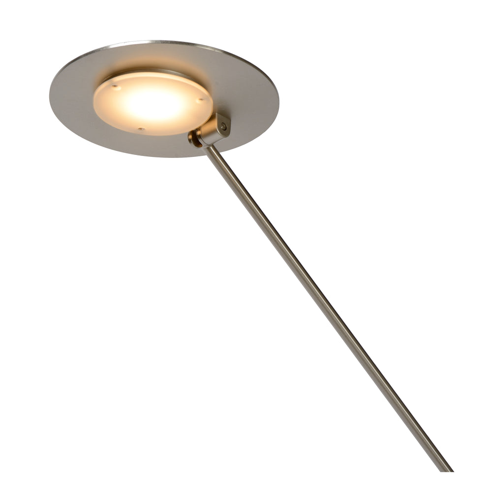 Lucide ANSELMO LED læselampe til gulv, dæmpbar 9W 3000K, 100-240V, IP20, metal, satin nikkel finish